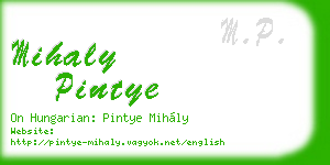 mihaly pintye business card